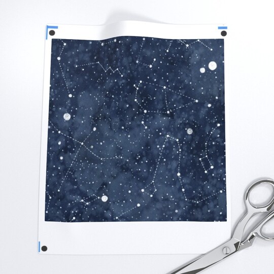 Night Sky Star Constellations Celestial Astronomy Astrology Custom Printed Fabric by Spoonflower Various Fabrics by the Yard or Fat Quarter